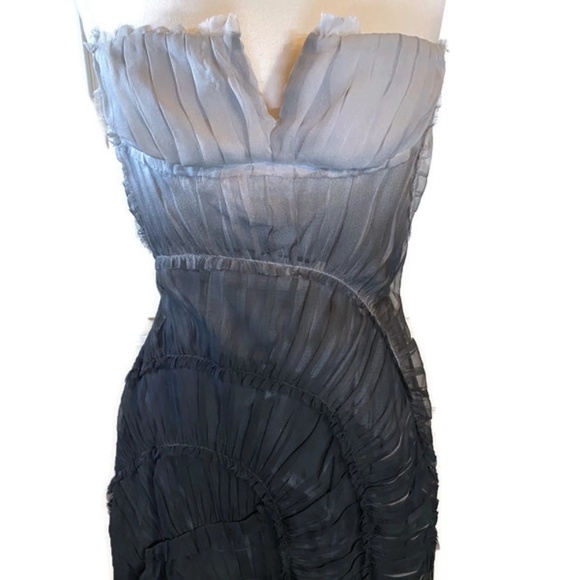 ❌SOLD❌ Alberta Ferretti Anthracite Ombre Chiffon Dress Sz S - Picture 3 of 13